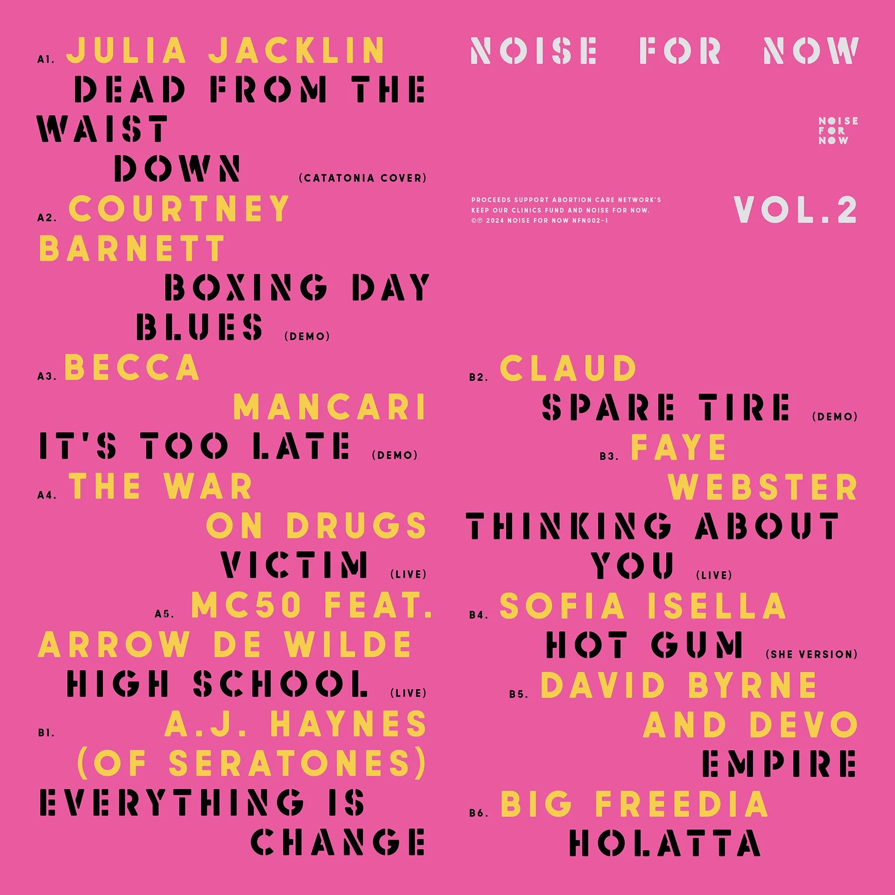 NOISE FOR NOW Vol. 2 - PINK VINYL — NOISE FOR NOW